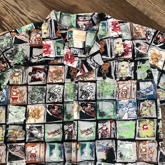 Kahala boys vintage Christmas Hawaiian button shirt M - Picture 2 of 9